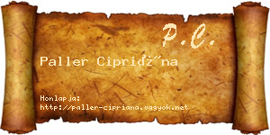 Paller Cipriána névjegykártya